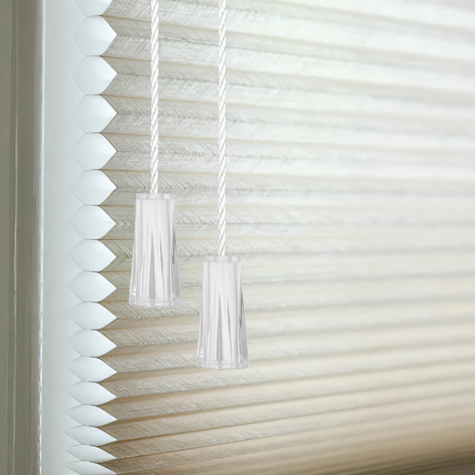 

6pcs Plastic Curtain Tassels Clear 34*12.5Mm Lightweight Window Blind Pull Ends For Curtains Roman Shades Bedroom Living
