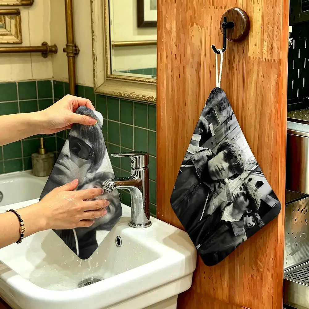 O-Oasis Band Reusable Hanging Kitchen Towel, Polyester Cotton Soft Fabric for Office Home Daily Life