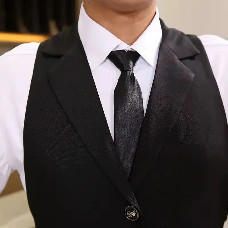 Fashion Suit Collar cameriere Server grembiule da cucina pulizia della casa donna uomo tuta scamiciato senza maniche accessori per bavaglini da cucina