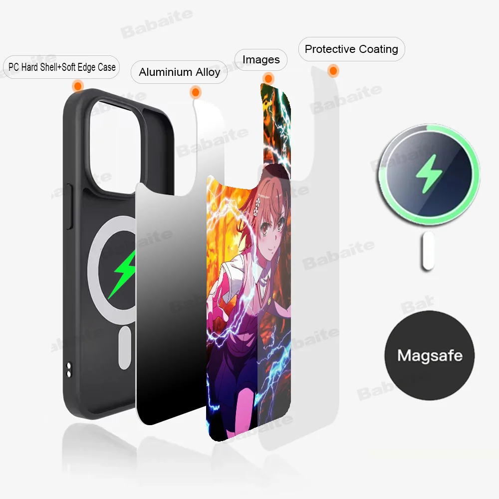 Anime M-Misaka Mikoto Cute Phone Case Magnetic Case For IPhone 16 14 13 12 11 15 Pro Max Plus For Magsafe Wireless Charge Cover