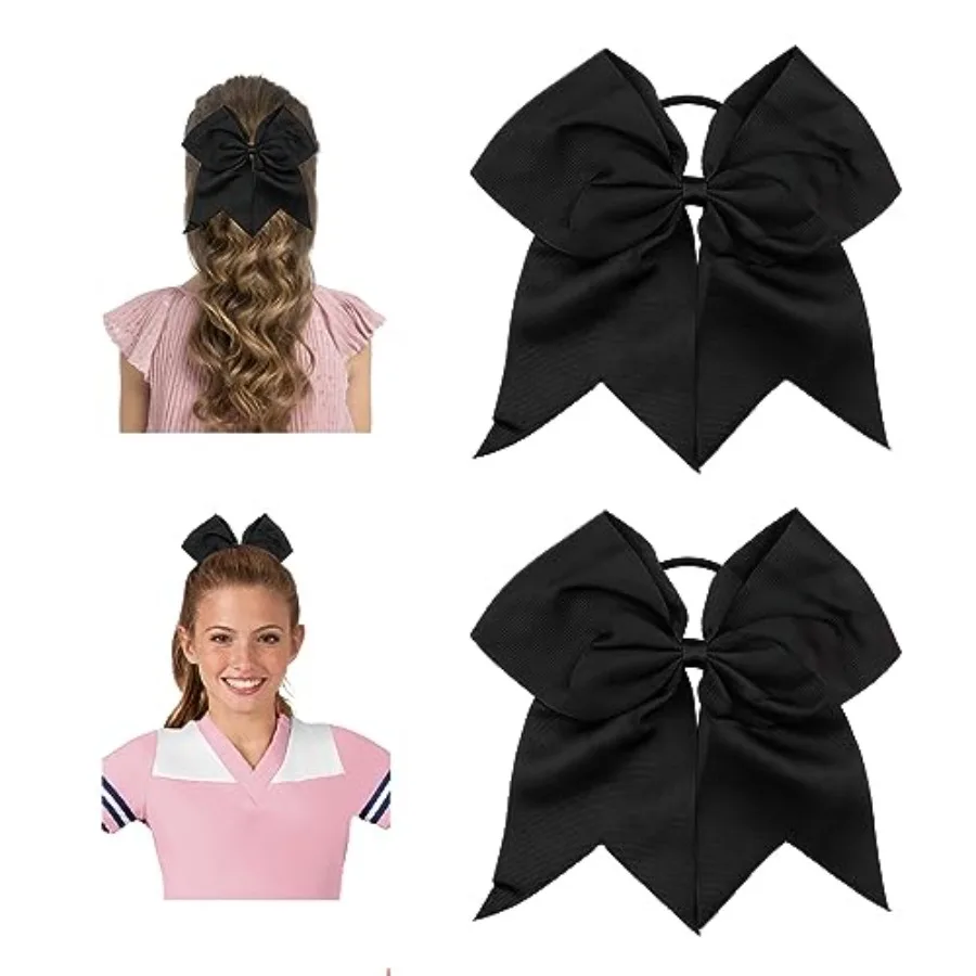 

Limited-time offer Cheer Bows, Black Cheer Bow, Cheer Bows for Cheerleaders, Cheerleading Bows, 2 Pcs 8 Inch Large Black Hair B
