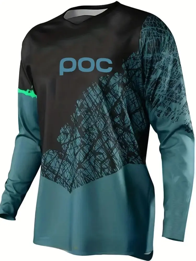 AliExpress NONE POC New Cycling T-shirt Cotton Printed Log Comfortable Loose Men's and Women's Short Sleeve Tops