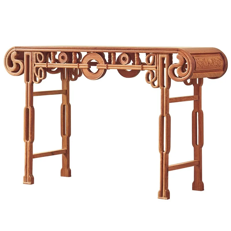 Myanmar rosewood entrance table, Shentai strip table, simple Chinese incense case flat head case table