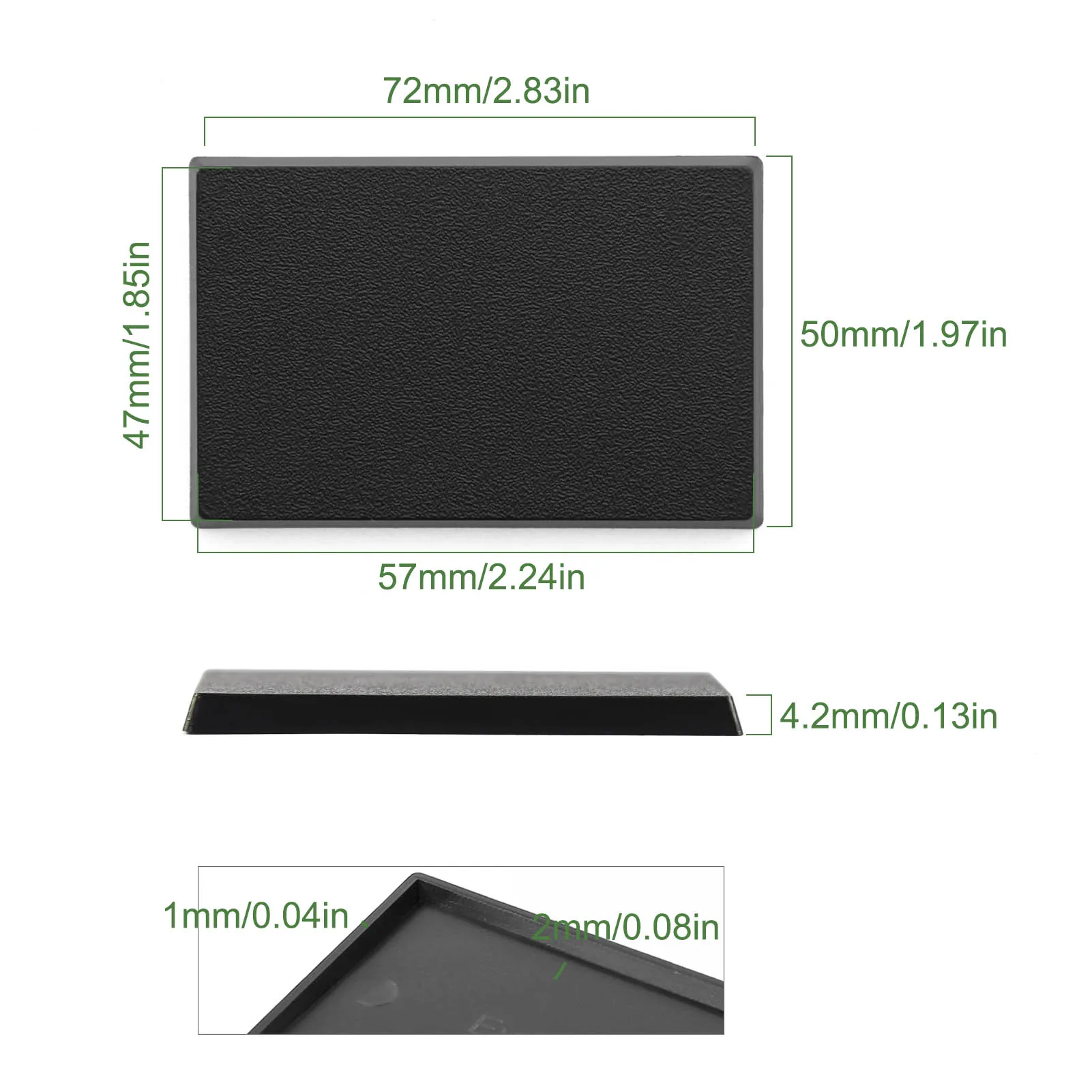 Evemodel 30pcs 50mmX75mm Rectangle Bases Plastic Black Miniature for Wargames MB5075