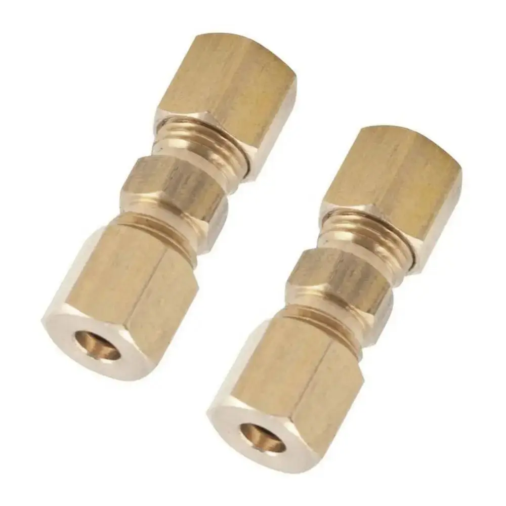 1/5PCS Universal Brake Line Connector Brass Brake Fittings Brass for Brake Line Without Flaring 4.8mm 3/16 