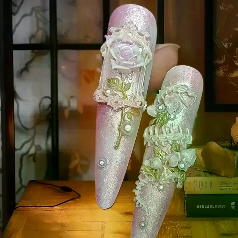 1 pçs 3d cobra osso molde decoração da arte do prego acessórios diy design silicone decorativo modelos de arte do prego molde de unhas