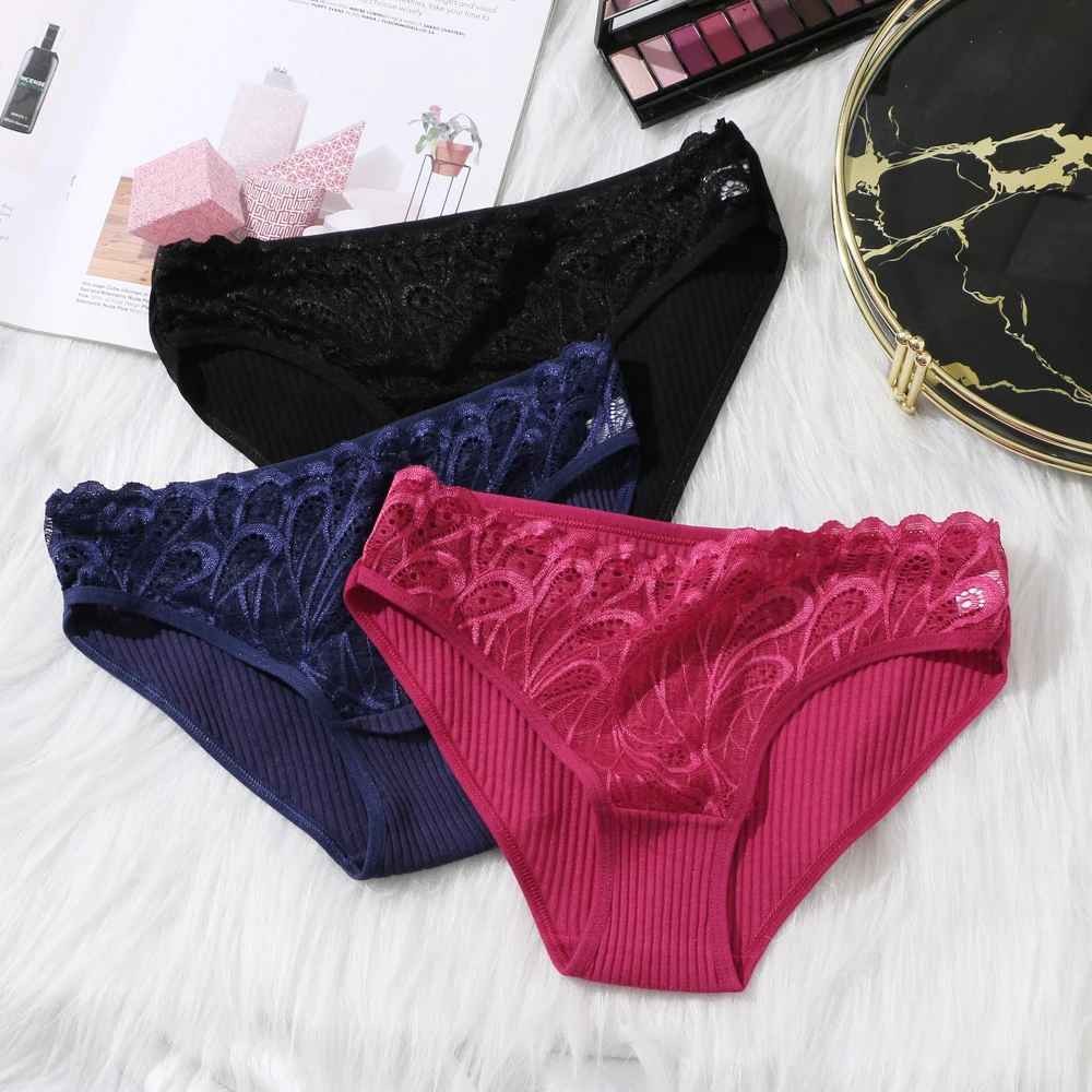 3PCS/lot Cotton Panties Women Underwear Comfortable Sexy Low-Rise Underpants Female Lingerie Big Size Ladies Briefs Underwears