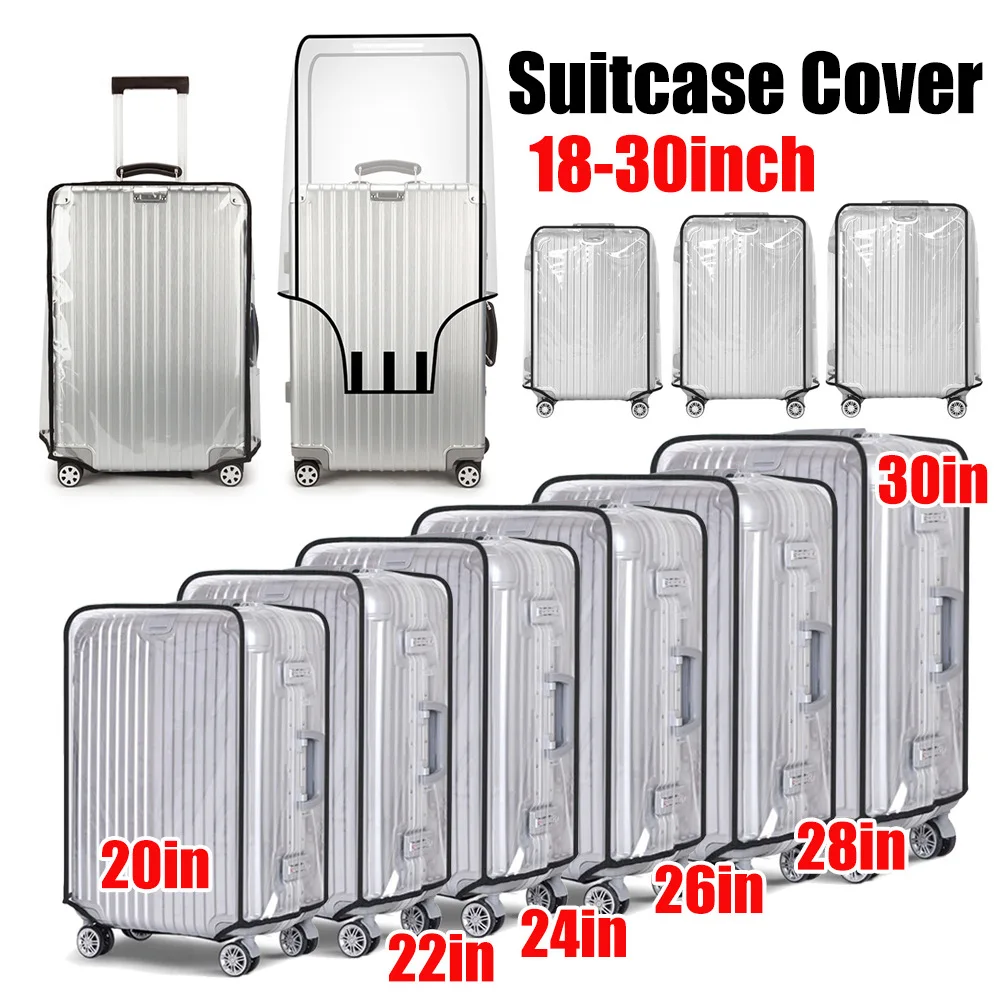 Transparent Clear Tavel Luggage Cove, Waterproof Suitcase Cover Protector, Foldable Dutoproof Luggage Cover Poteter