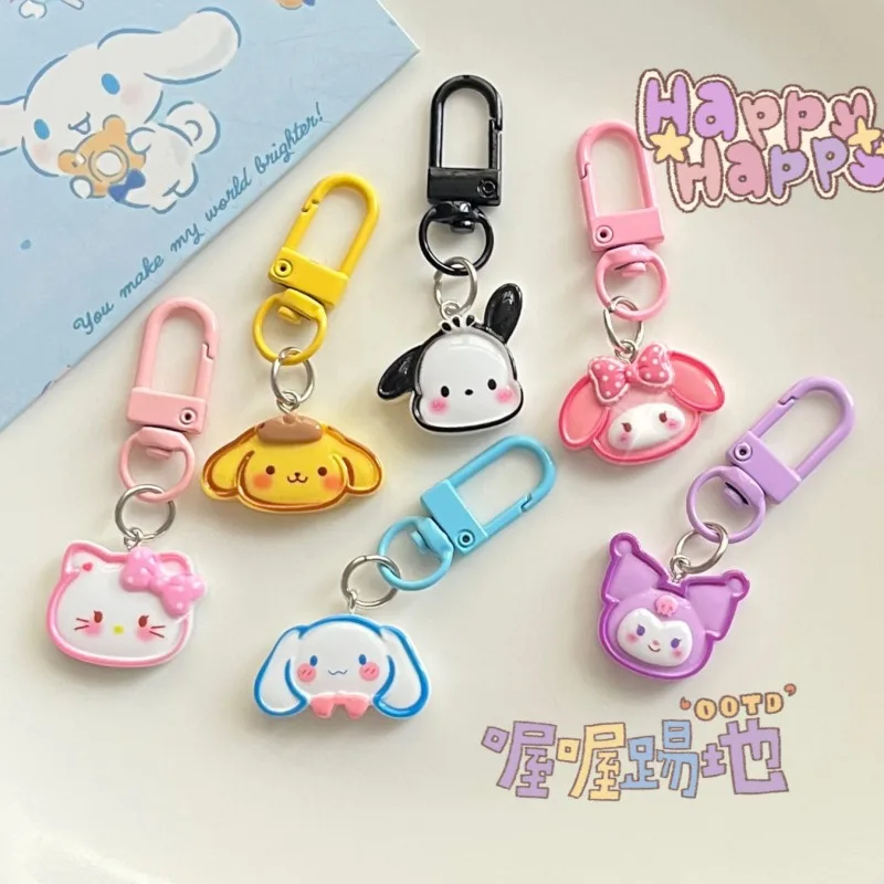 Cute Line Sanrio Cinnamorol Kuromi Pochacco Keychain Sweet Girl Heart Japanese Pendant Exquisite Best Friend Gift