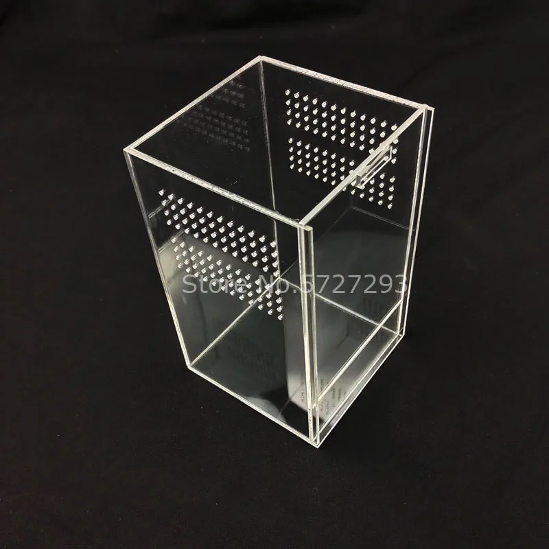 Clear Reptile Feeding Box Transparent Acrylic Pet Cage Tarantula Habitat Box Small Animals Insect Observation Case