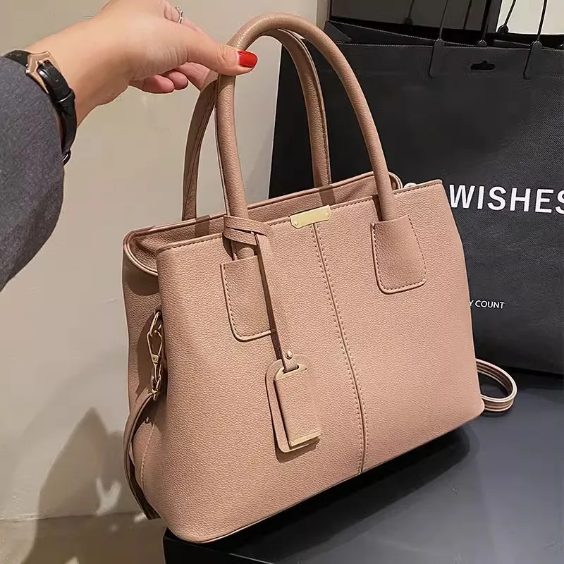 Large Capacity Bag Women2024New Fashion Simple Shoulder Messenger Bag Casual All-Match Commute Portable Tote Bag