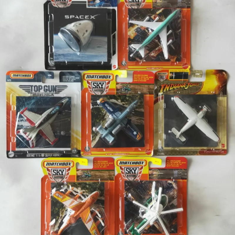 

Mattel Matchbox Sky Busters Plane Игрушки для мальчиков 1/64 Литой под давлением Super Hornet River Flyer Hypersonic Lightning Вертолет Collecion Toys