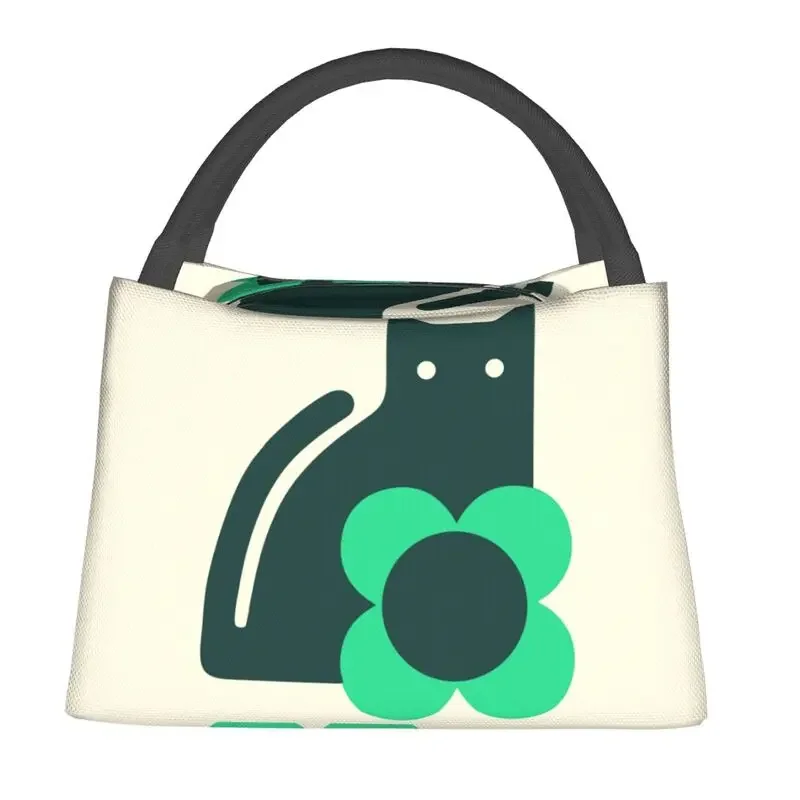 Orla Kiely Cat Insulated Lunch Tote Bag for Women Scandinavian Portable Cooler Thermal Food Lunch Box Hospital Office