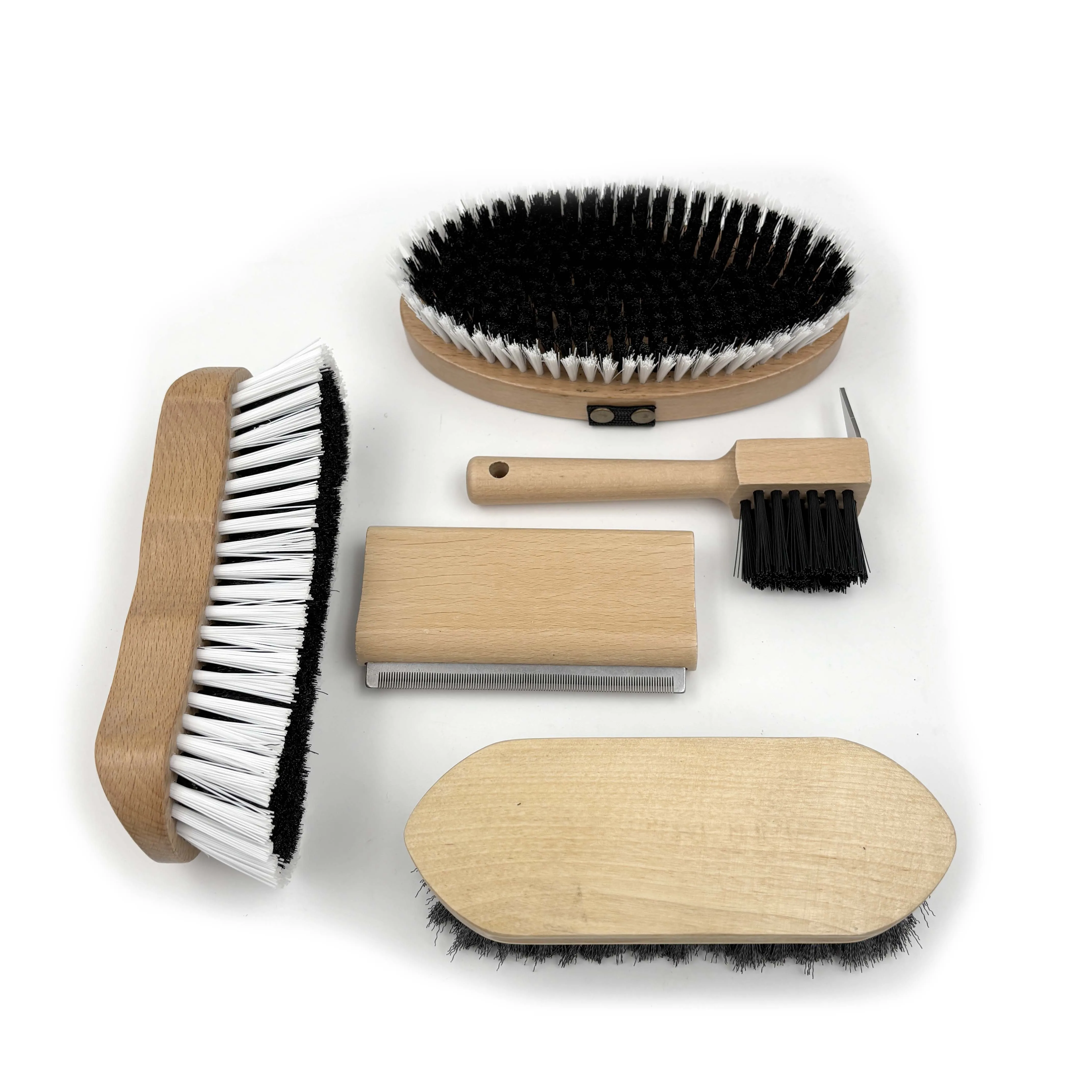 

Набор для ухода за лошадьми из 5 предметов из букового дерева с крючком для копыт для чистки ног лошадей