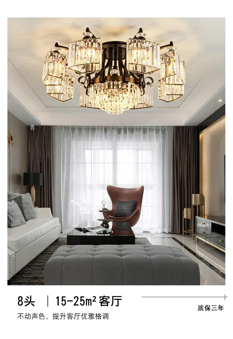 Crystal living room lamps, headlights, ceiling lamps, simple and modern dining rooms, bedroom lamps, American luxury halls