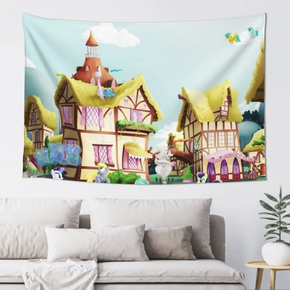 

Ponyville, Noon Tapestry Decor Home Room Decore Aesthetic Home Decorators Tapestry