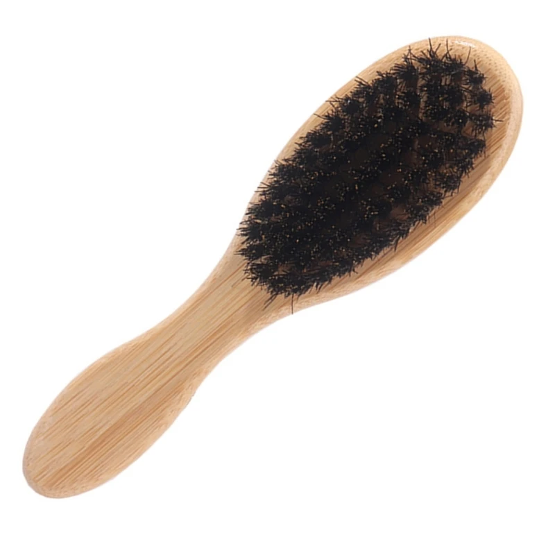 Boar Bristles Beard Brush Practical Beard Brush Man Bristles Brush Beard Straightener Brush Mustache Brush for Beard Care 918D