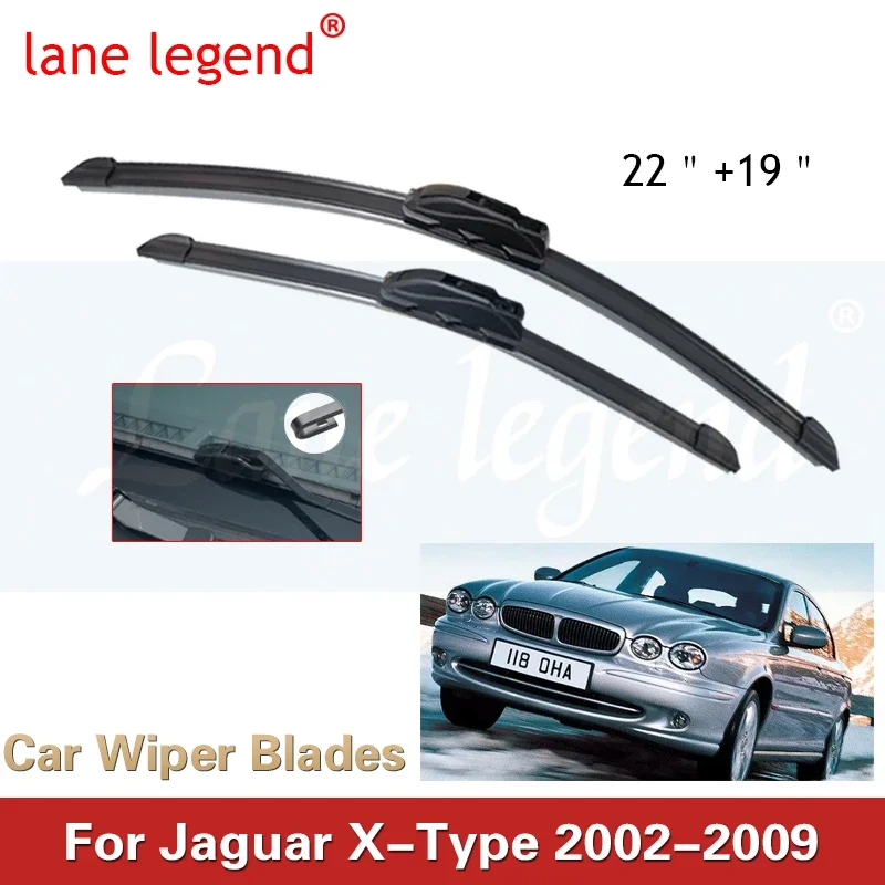 

2x For Jaguar X-Type 2002 2003 2004 2005 2006 2007 2008 2009 Car Windshield Windscreen Front Frameless Wiper Blades U J Hook Arm