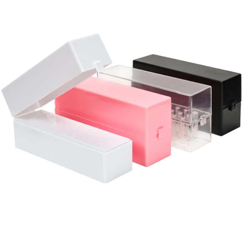 1 Pack Nail Drill Holder Dust Stand Display Stand Portable Storage Container Display Stand 30 Holes Nail Art Tool Box