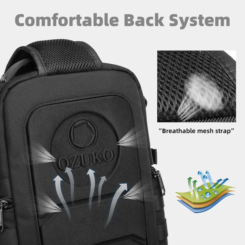 Waterproof Casual Chest Bag Multifunctional Men\'s Chest Bags Male Crossbody Bag Large Capacity Messenger Shoulder Packs