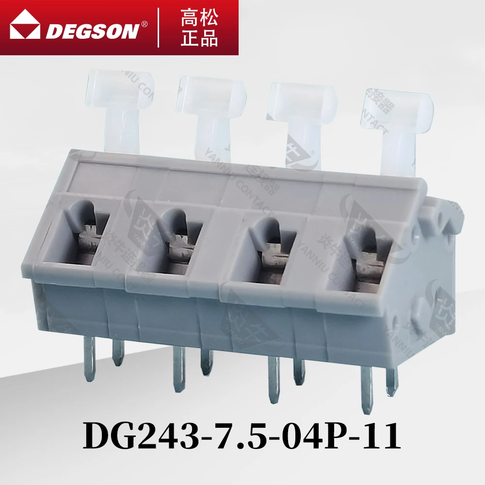 

10Pcs DEGSON DG243-7.5 Spring PCB terminal blocks Spring Connector Phoenix Contact ZFKDS1.5 KF243 7.5mm 2PIN-12PIN 750V 17A