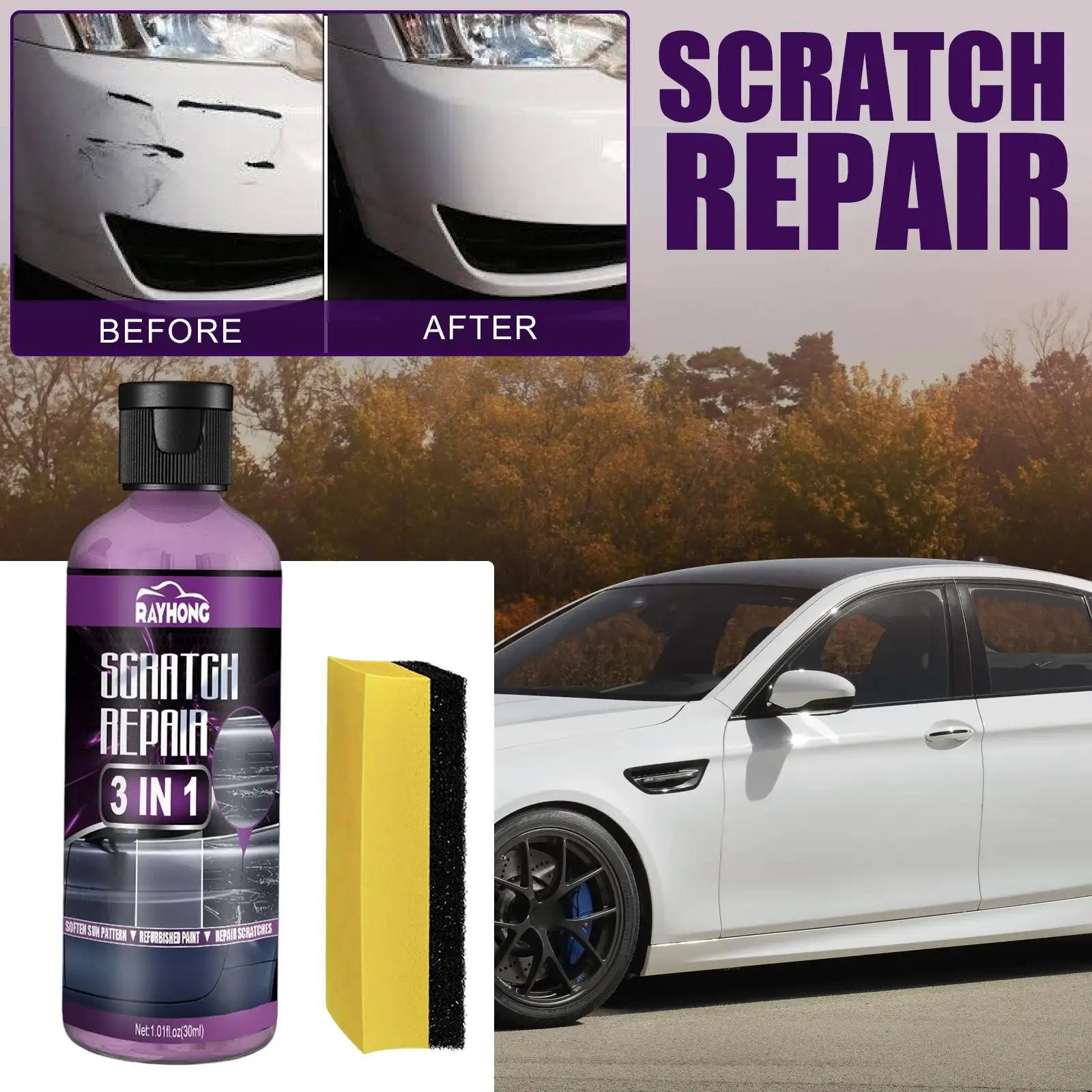 Scratch Swirl Remover Coating Liquid Wax 30ml Car Care Polishing Compound Water Spots Paint Sealant