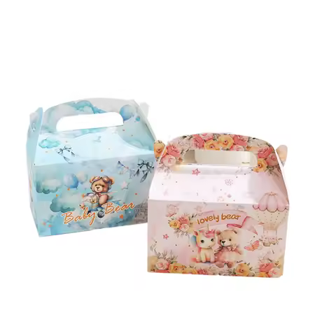 20/30PCS Jungle Safari Bear Animal Candy Box Baby Shower Gift Boxes for Children Birthday Party Favors Packaging Bags Supplies