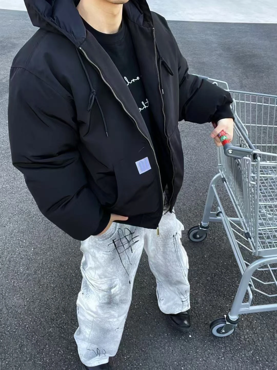 

Ретро-куртка в стиле американского Западного побережья из утолщенного хлопка, водонепроницаемая, на молнии, с капюшоном, для мужчин и женщин