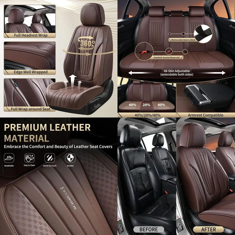 

Car Seat Covers, Premium Leatherette Car Seat Covers Front Seats, Waterproof Nappa Leather Seat Protectors, Breathable Car Seat