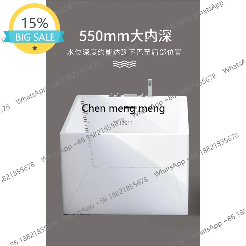 

L07 Ванна в японском стиле для взрослых, акриловая маленькая квартира, независимая интегрированная квадратная ванна с глубокими пузырьками