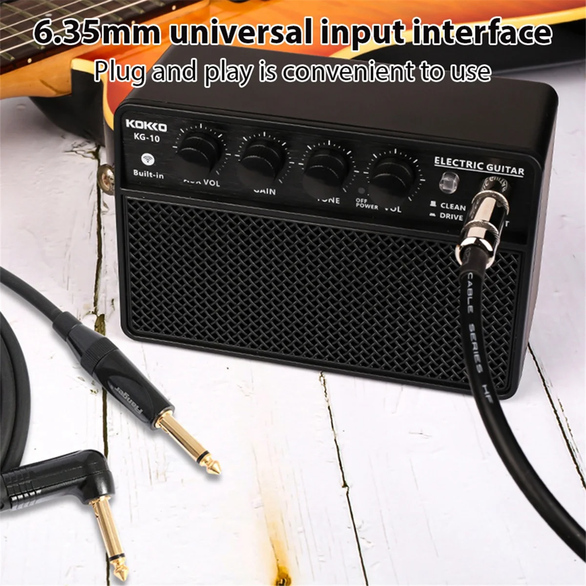 KG-10 Electric Guitar Amplifier Portable Guitar Practice Speaker Rechargeable Mini Bluetooth Guitar Audio Amplifier