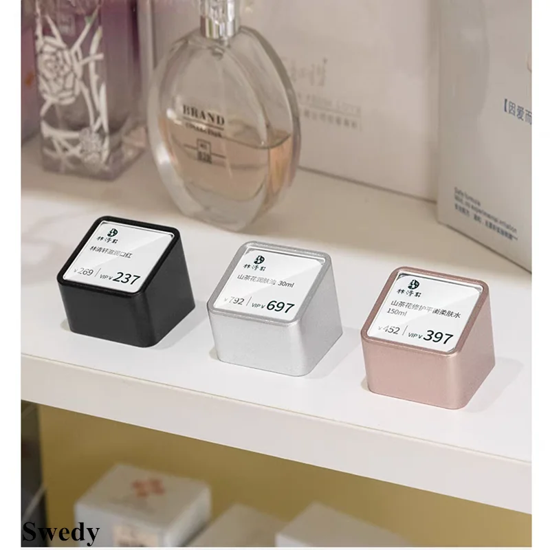 10 Pieces Aluminum Acrylic Sign Holder Display Stand Jewelry Watch Ring Gift Tea Mini Table Price Card Tags Label Paper Holder