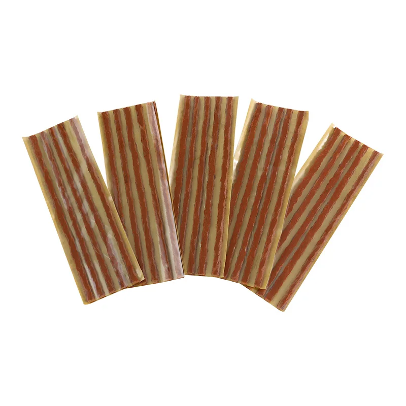 50strips 200*6mm Tire Repair Seals Brown Tyre Reparing Plug Self Vulcanizing Butyl Rubber Strings Emergency Tyre Repair Material