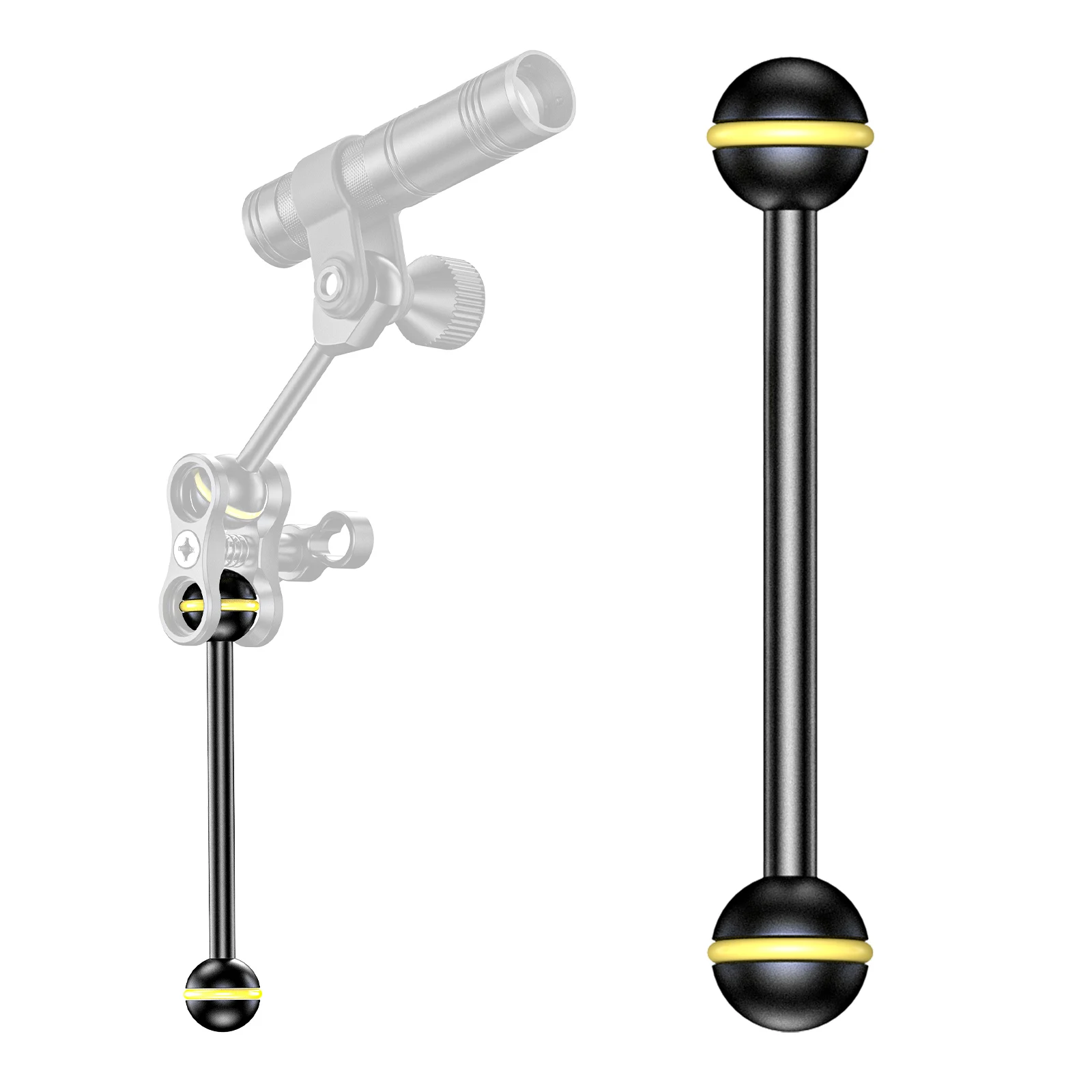 3.5 ''-16'' مزدوجة الكرة الذراع سبائك الألومنيوم المشتركة الكرة الذراع الشعلة مصباح يدوي حامل موصل للضوء مزيج ثابت البطلينوس