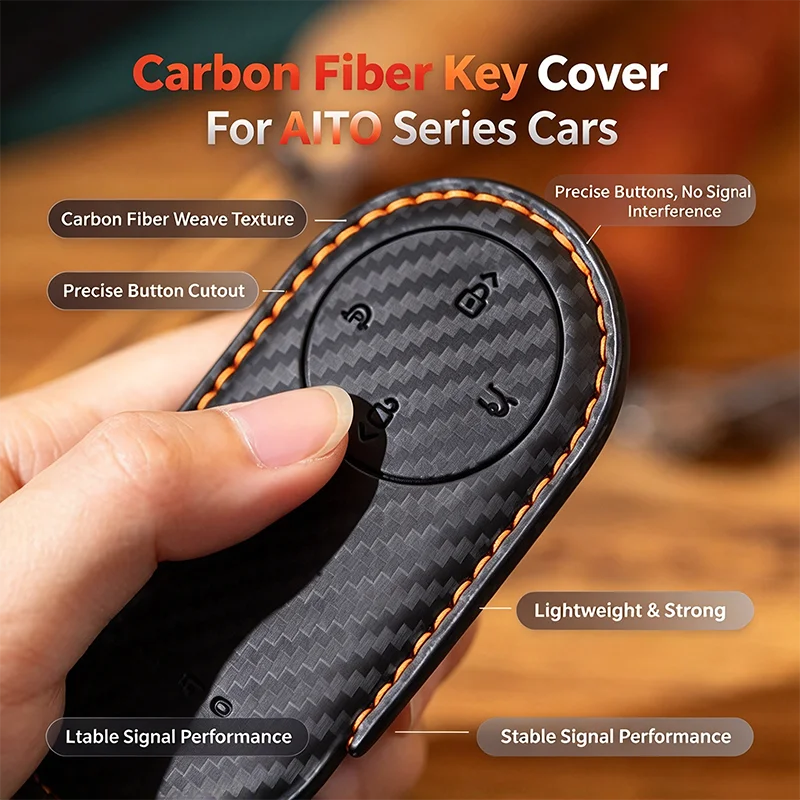 Car Key Case Cover Key Fob Shell Buckle Keyring For AITO M7 M5 M9 HIMA Seres Men Women Auto Accessories