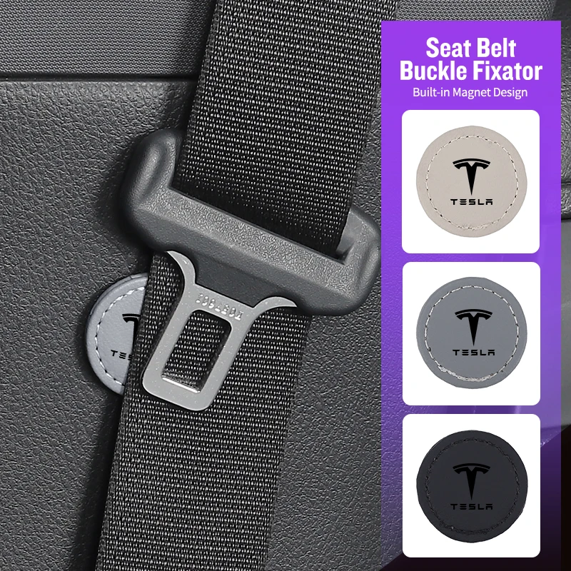 

Universal Car Seat Belt Magnetic Stabilizer Seat Belt Clip Sticker For Tesla Model 3 Model S Model X Model Y Roadster