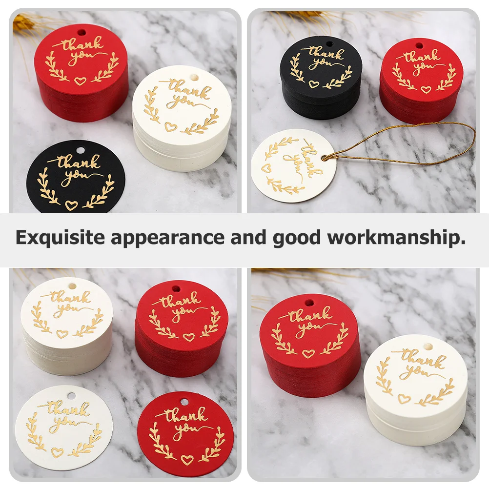 

100Pcs Thank You Gift Tags Round Creative Decorative Labels for Party Wedding Thanksgiving Birthday DIY Celebrations