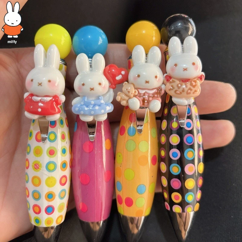 

Новая креативная ручка Kawaii Miffy: милый мультяшный кролик, вращающийся стержень, для студентов, мягкая, милая, в форме сердца, для девочек, симпатичная, толстая ручка