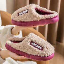 New Fashion Winter Couple Indoor Non-slip Mule Women Men Flip Flops Warm Fluffy Slippers Ladies' Home Slides Casual Cotton Shoes