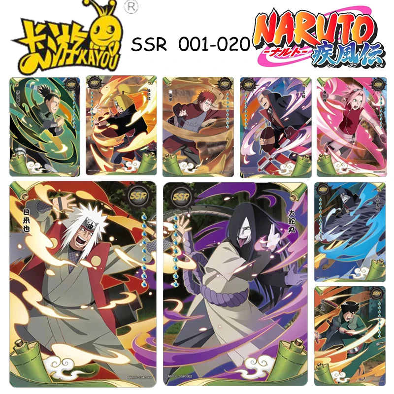 KAYOU Naruto SSR 01-20 Jiraiya Orochimaru Sakura Haruno Senju Pillar Payne Tendo Anime Christmas  Present Collectible Cards