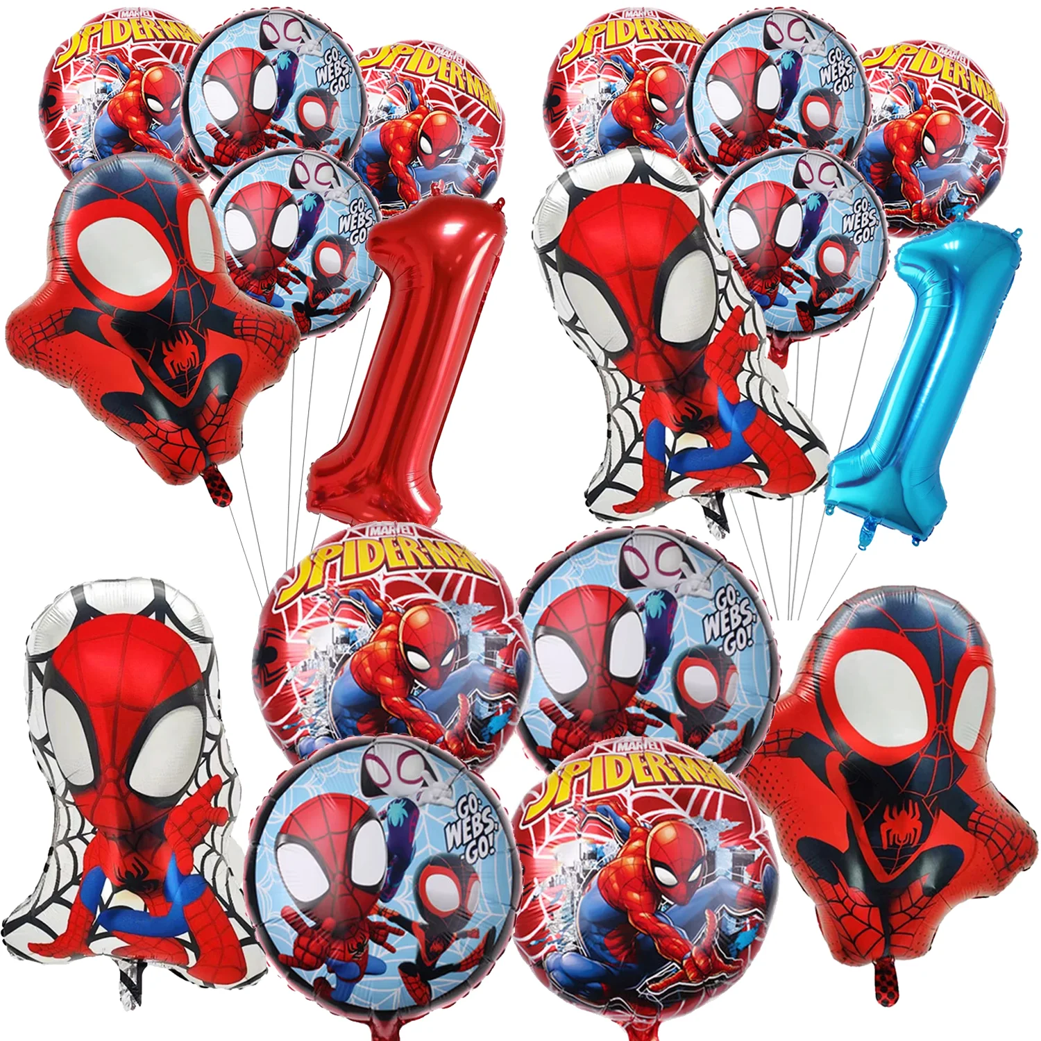 Globos de fiesta de Spiderman y sus increíbles amigos, juego de globos con números del 1 al 9, decoración para fiestas de cumpleaños infantiles con temática de Spiderman, regalos.