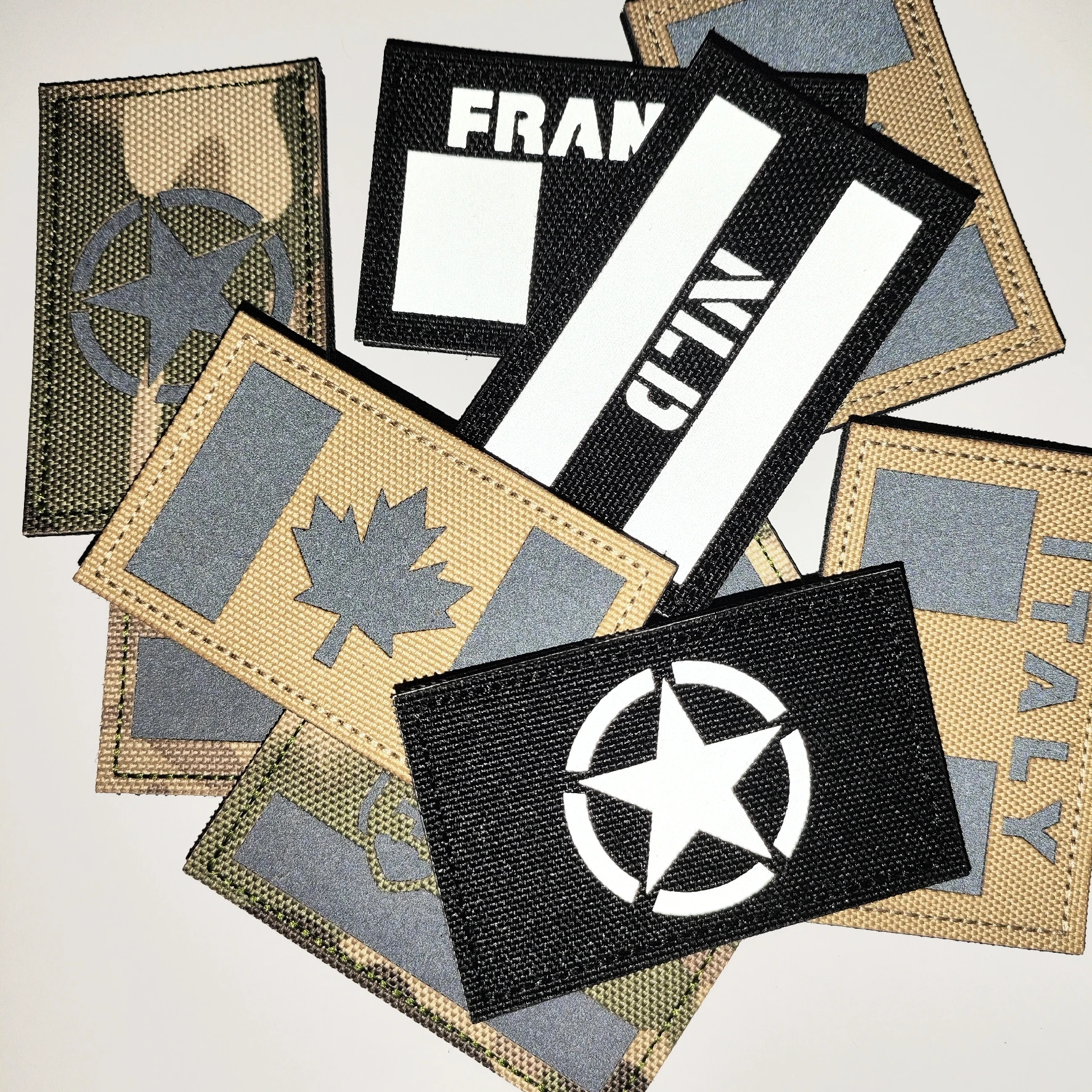 IR Reflective Flag Snow Nylon Outdoor Tactical Backpack Armband Hat Patch