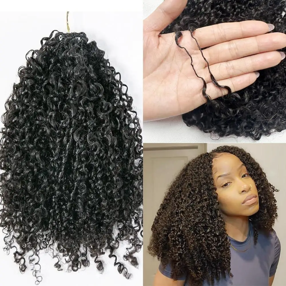 Knotless Pre Separated Human Hair Crochet Extensions Miracle Knots Small Spirals Curly Virgin Feather Hair Bundles Pixie Curl Boho Twist Braid