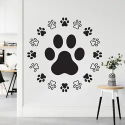 Dog Paw Wall Decal Pet Shop Wall Decor -Paw Print Decal -Veterinary Decals Dog Paws Wall Decor Pet Grooming Lovers Gifts 3D60