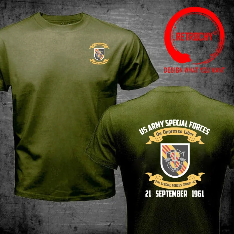 Funny Design US Army 5th Special Forces Group Airborne back  Shirt Men Fashion Trendy Casual Clothing Stylish Tops Tee Shirt