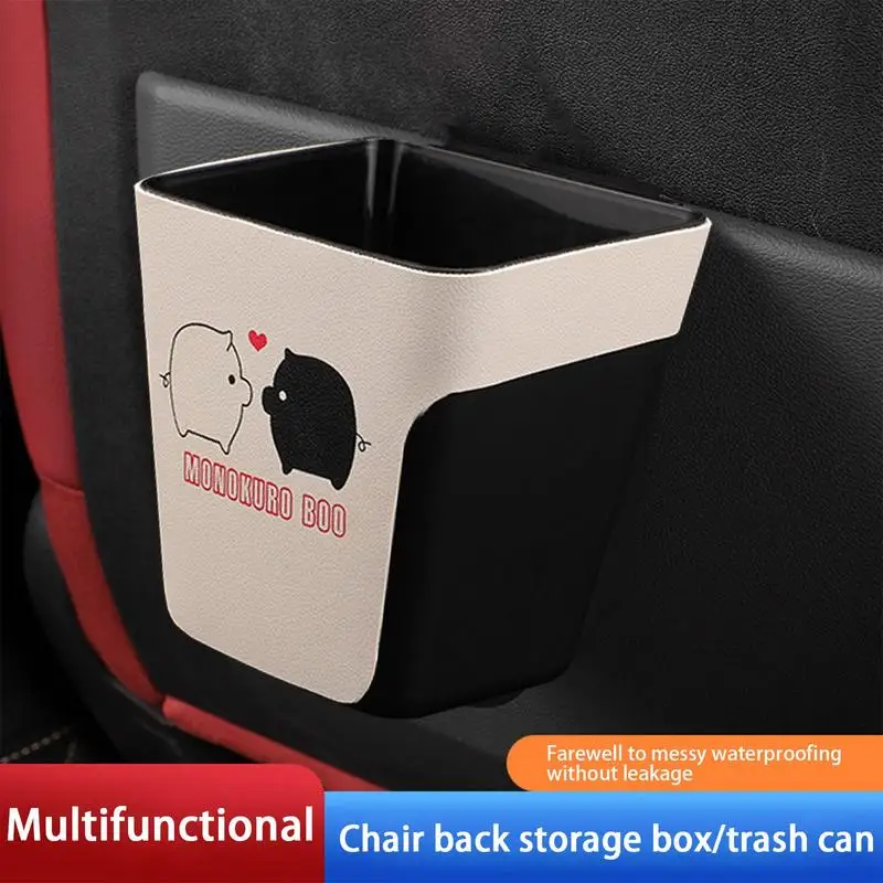 Car Trash Can Car Garbage Bin Storage Box Small Car Trash Can Car Seat Back Organizer Trunk Storage Bins For Organize Toys Pads