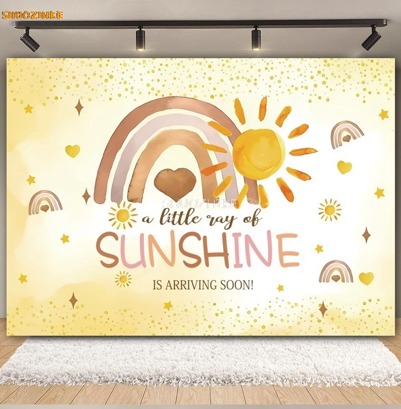 رحلة أولى حول Sun Sunshine Baby 1st عيد ميلاد خلفية كوكب قوس قزح استحمام الطفل التصوير خلفية ديكور استوديو الصور