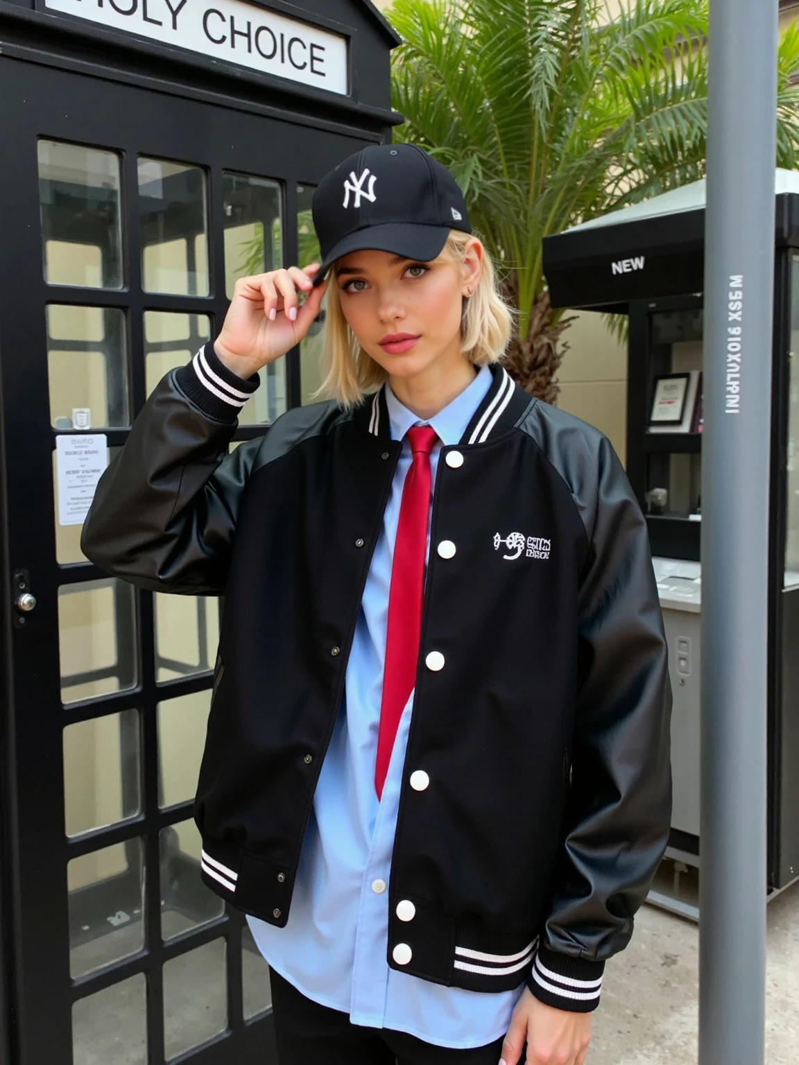 

New autumn and winter women's baseball jacket with fashionable splicing, loose single breasted women's jacket, couple's jacket