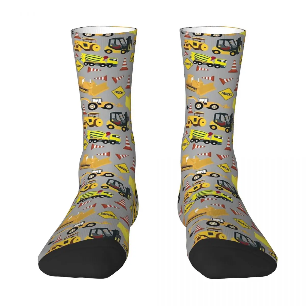 

Construction Trucks Party - Excavator, Dump Truck Socks Harajuku High Quality Stockings All Season Long Socks for Unisex Gifts