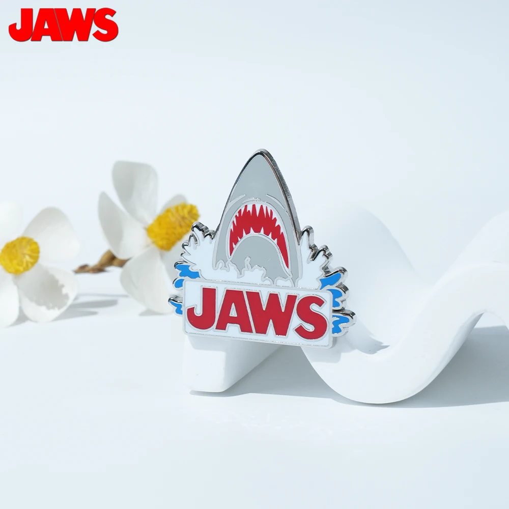 1PC JAWS Officially Licensed Zinc Alloy Enamel Pin Shark Design Novelty Jewelry Jacket Lapel Pin Anime Backpack Collectible view 4